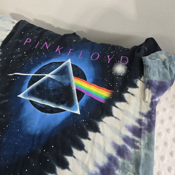Vintage Liquid Blue Pink Floyd Shirt Medium "Dark Side of the Moon" Tye Dye EUC - Picture 6 of 11